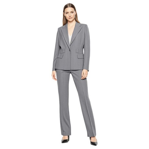 Anne Klein Gray Pant Wool Blend Suit Size 6 - Picture 1 of 17